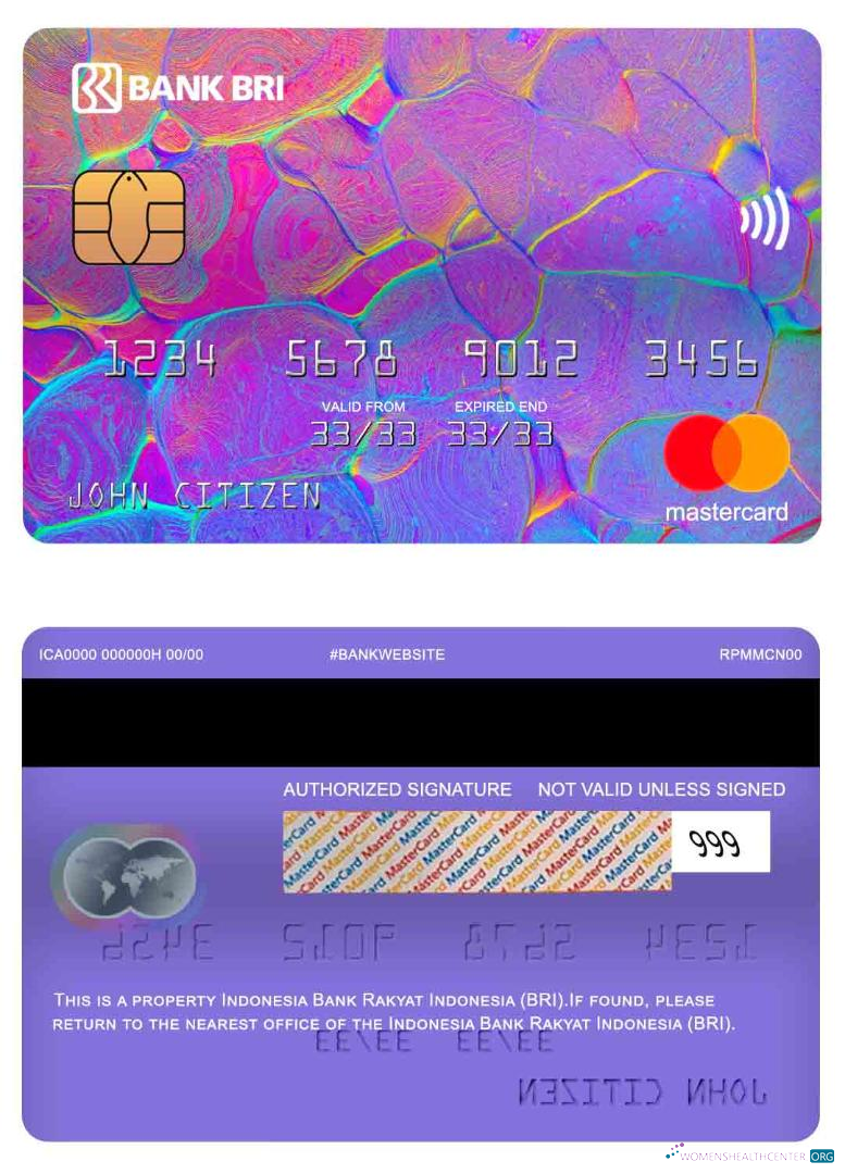 Download Indonesia Bank Rakyat Indonesia (BRI) mastercard Photoshop template